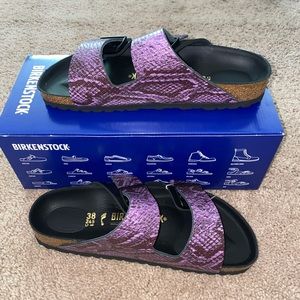 Birkenstock Arizona BS Black/Snake Purple Size 7